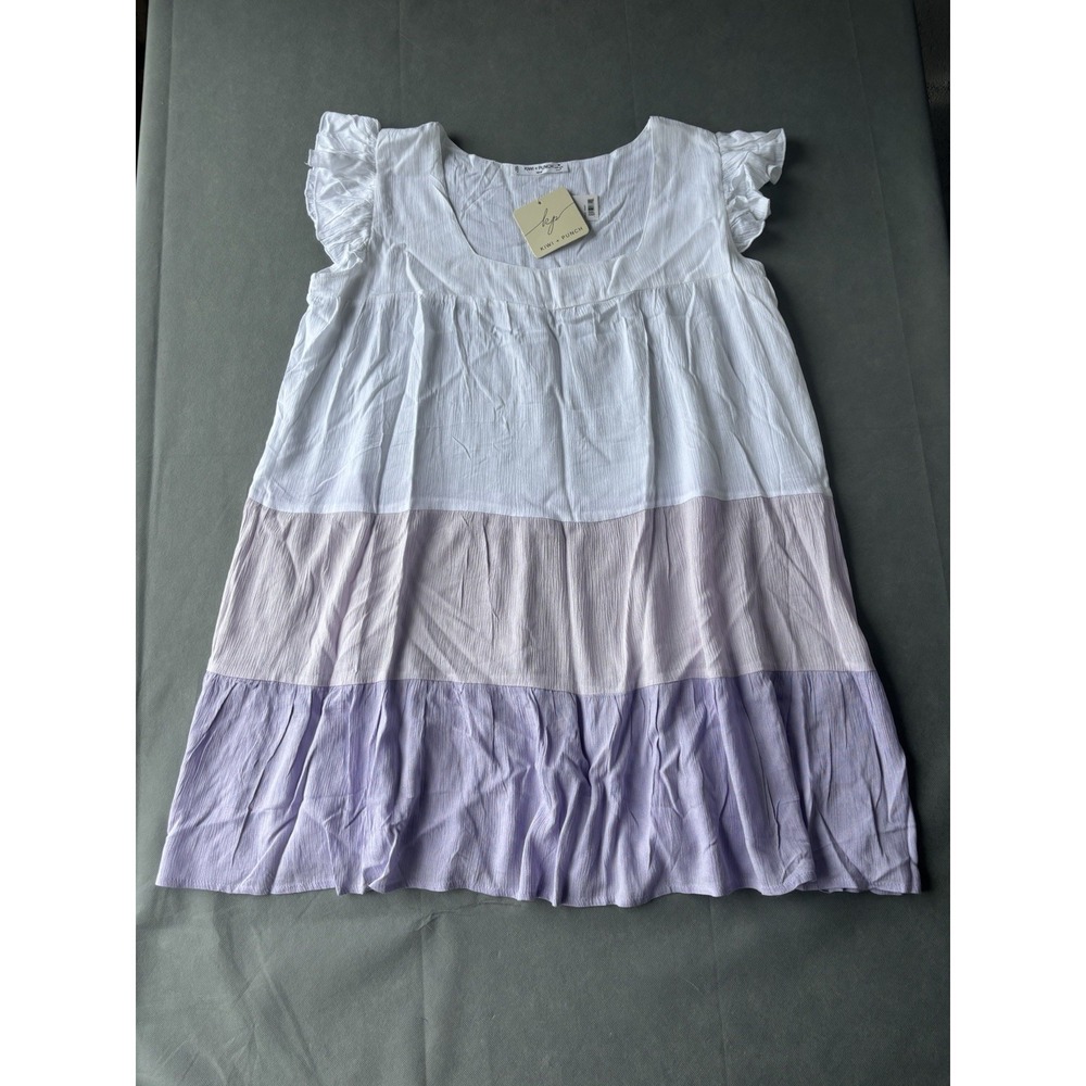 Kiwi & Punch Dress Women's Size Medium‎ White/Lila Preppy